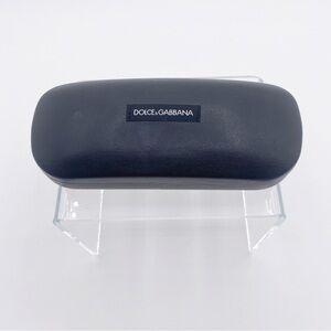 DOLCE & GABBANA Sunglass Eye Glass Clamshell Hard Case Black Faux Leather Logo